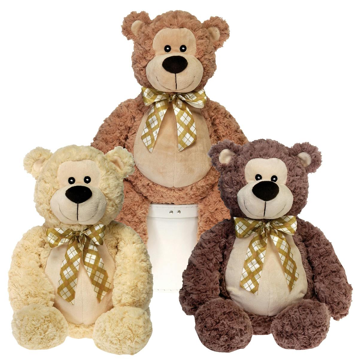 Wholesale 15" Fat Bear with Ribbon Plush Toy Assorted Colors (SKU