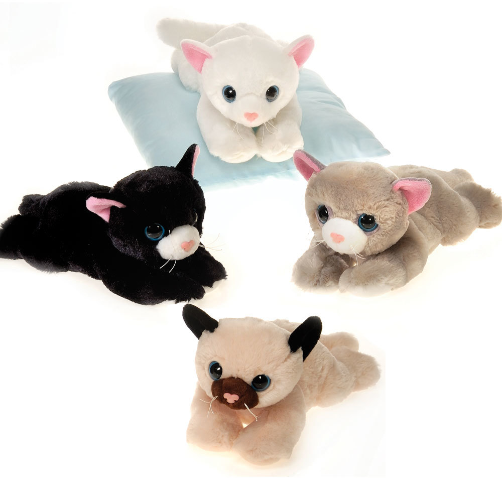 Wholesale Lay Down Cat Plush Toy - 12", Assorted Styles - DollarDays