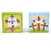 Inspirational Easter Standing Plaques - Assorted, 5" x 5"