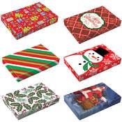 Large Whimsical Christmas Folding Boxes - 6 Assorted Designs