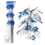Hanukkah Cascade Centerpieces - Blue & Silver, 19"