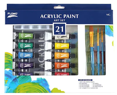 Acrylic Paint Art Sets - 21 Piece
