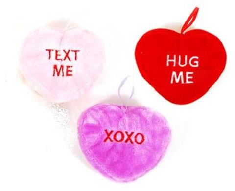 plush valentine hearts