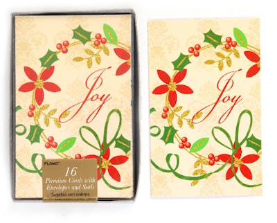 Wholesale Glitter Print Boxed Christmas Cards - 16 Count (SKU 2127654