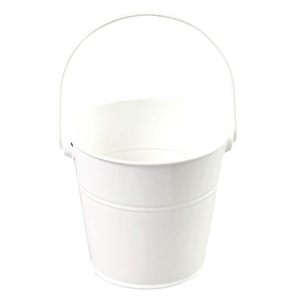 Wholesale Small Tin Buckets with Handle White DollarDays