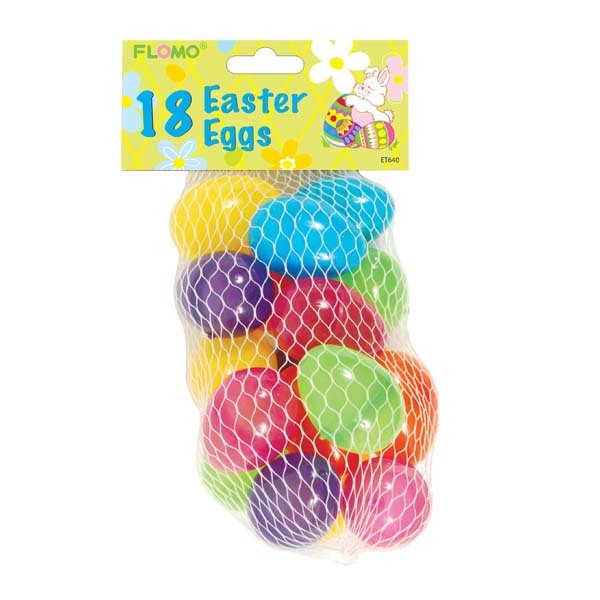 Wholesale Glossy Easter Eggs 18 Count, Assorted Colors