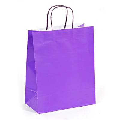 Medium Gift Bags - Bright Purple, 8" x 10" x 4"