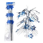 Hanukkah Cascade Centerpieces - Blue & Silver, 19" image number null