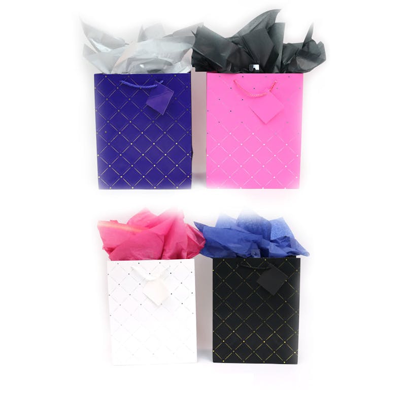 Large Diamond Embossed Hot Stamp Gift Bags