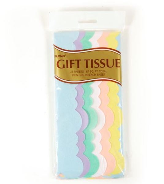 Bulk Gift Bag Tissue Paper, Pastels, Scalloped Edges - DollarDays