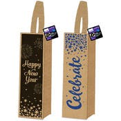 Happy New Year Wine Bottle Bags - 2 Assorted Designs