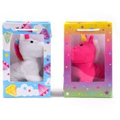 Plush Toy Unicorns - White & Pink, 7"