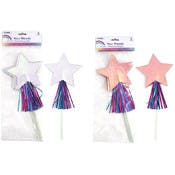 Iridescent Star Party Wands - White & Pink, 4 Pack