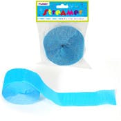 Crepe Party Streamers - Turquoise, 81' x 1.78"