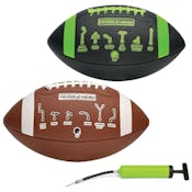 Footballs - Black and Brown with Plays, Junior Size, 10"