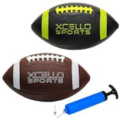 Footballs - Brown, Black with Yellow, Junior Size, 10"