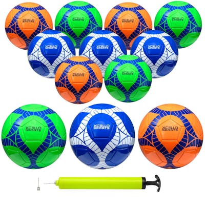 Soccer Balls - Blue, Green, Orange, Size 3