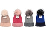 Two-Tone Cuffed Women's Ribbed Hats, Assorted Colors