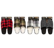 Men's Hard Sole Sherpa Slippers, Assorted Colors