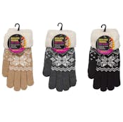 Women's Pattern Knit Gloves, Assorted Colors