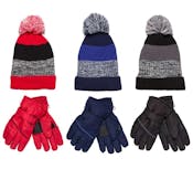 Boys Ski Gloves and Sherpa Lined Hats, Assorted Colors
