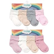 Infant/Toddler Girls Cuffed Ribbed Quarter Socks, 8pk