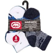 Ecko Performance Boys 1/2 Cushion Quarter Socks - 8 Pack, Assorted Colors