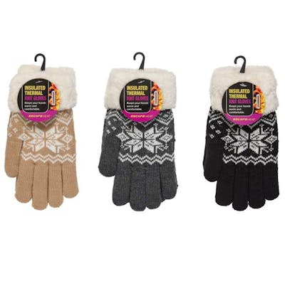 Women's Pattern Knit Gloves, Assorted Colors