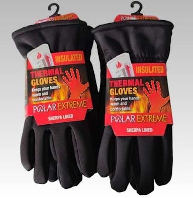 Men's Sherpa Lined Stretch Gloves, Black