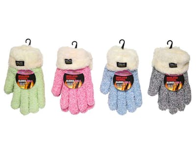 Girls Sherpa Lined Gloves, Assorted Colors