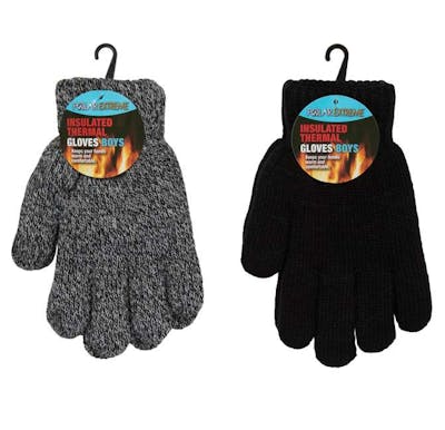 Boy's Sherpa Lined Knit Gloves, Assorted Colors