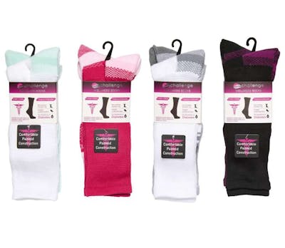 Diabetic Women's Cushion Crew Socks, Size 9-11