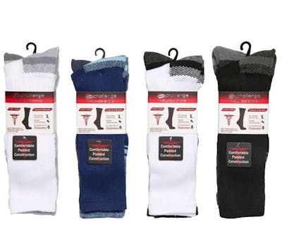 Diabetic Men's Crew Socks, Size 10-13