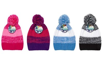 Kids Knit 2-Tone Stripe Hats, Assorted Colors