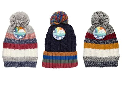 Kids Striped Knit Hats, Assorted Colors