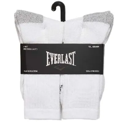 EVERLAST Boys Full Cushion Banded Crew Socks - 6 Pack