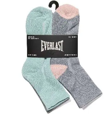 Everlast Women's Performance Mid-Crew Half Cushion Socks - 6 Pack, Assorted Colors
