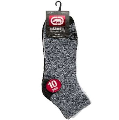 Ecko Men's Flat knit Quarter Socks - 10 Pack