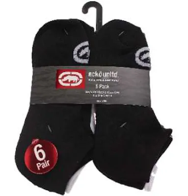 Ecko Lowcut Half Cushion Socks, Small, Assorted Colors