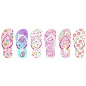 Girls' Mix & Match Flip Flops - 11/12-4/5, Assorted Summer Prints