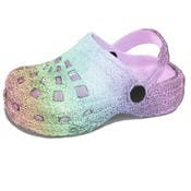 Toddler Girls' Glitter Clogs - Pastel Multicolor, Sizes S-XL