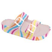 Women's EVA Double Buckle Sandals - Blush Stripes, Small-XL