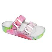 Women's Double Buckle Sandals - Tie Dye 1, S-XL