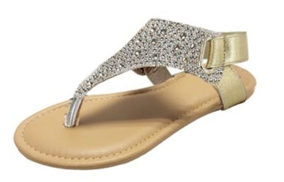 Women's Rhinestone Sandals - Light Gold, Sizes 6-11