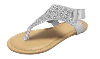 Women's Rhinestone Sandals - Silver, Sizes 6-11