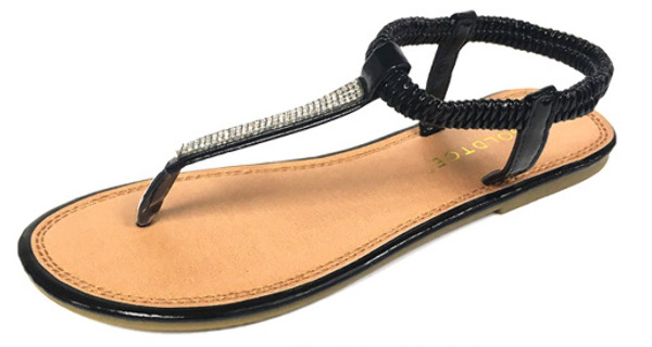 rhinestone t strap sandals