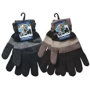 Men's Knitted Striped Gloves, Assorted