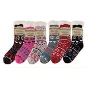 Women's Sherpa-Lined Non-Slip Socks, Assorted, One Size