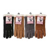 Women's Suede Gloves, Assorted, One Size