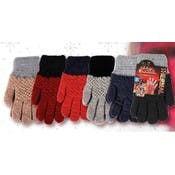 Fur-Cuffed Knit Gloves, Assorted